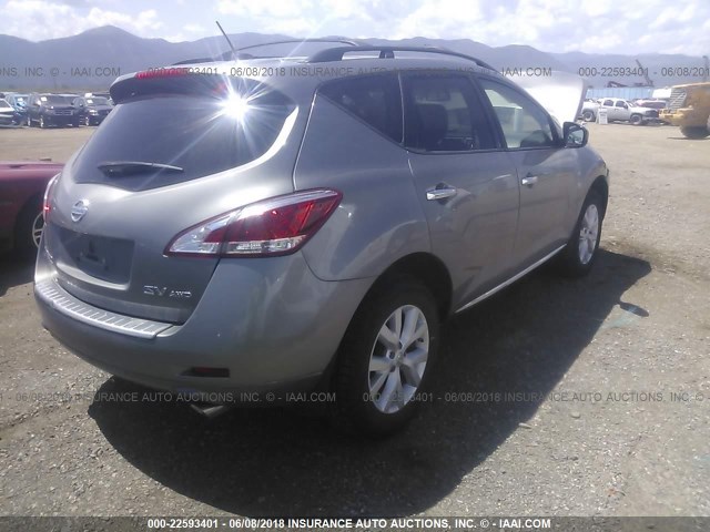 JN8AZ1MW7BW171038 - 2011 NISSAN MURANO S/SL/LE GRAY photo 4