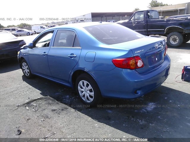 1NXBU4EE4AZ213502 - 2010 TOYOTA COROLLA S/LE/XLE BLUE photo 3