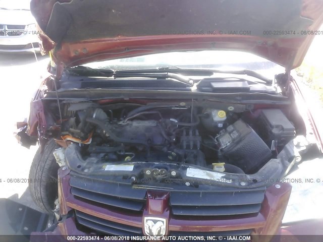 2D4RN3D14AR332174 - 2010 DODGE GRAND CARAVAN HERO BURGUNDY photo 10