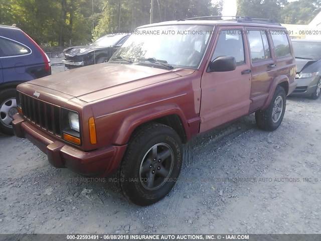 1J4FF68S0XL512510 - 1999 JEEP CHEROKEE SPORT/CLASSIC წითელი ფოტო 2