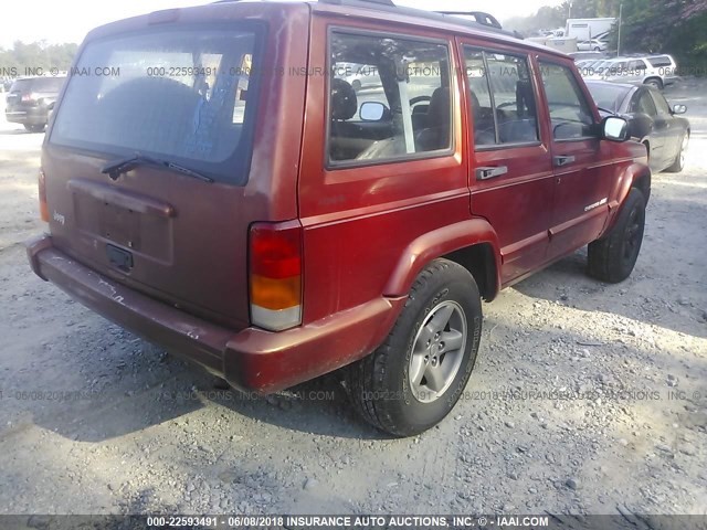1J4FF68S0XL512510 - 1999 JEEP CHEROKEE SPORT/CLASSIC წითელი ფოტო 4