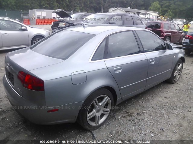 WAUDF78E37A074409 - 2007 AUDI A4 2.0T QUATTRO GRAY photo 4