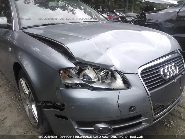 WAUDF78E37A074409 - 2007 AUDI A4 2.0T QUATTRO GRAY photo 6