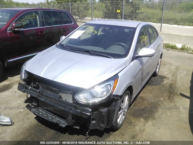 KMHCU4AE4CU185455 - 2012 HYUNDAI ACCENT GLS/GS/SE SILVER photo 2