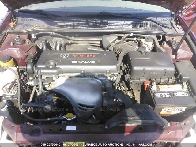 4T1BE32K45U395418 - 2005 TOYOTA CAMRY LE/XLE/SE მუქწითელი ფოტო 10