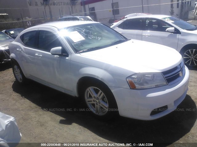 1C3CDZCB5CN274552 - 2012 DODGE AVENGER SXT WHITE photo 1