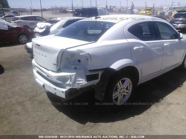 1C3CDZCB5CN274552 - 2012 DODGE AVENGER SXT WHITE photo 6