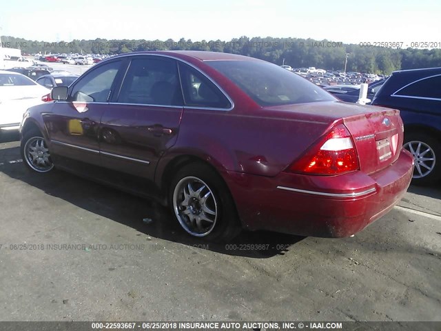 1FAFP24196G146441 - 2006 FORD FIVE HUNDRED SEL RED photo 3