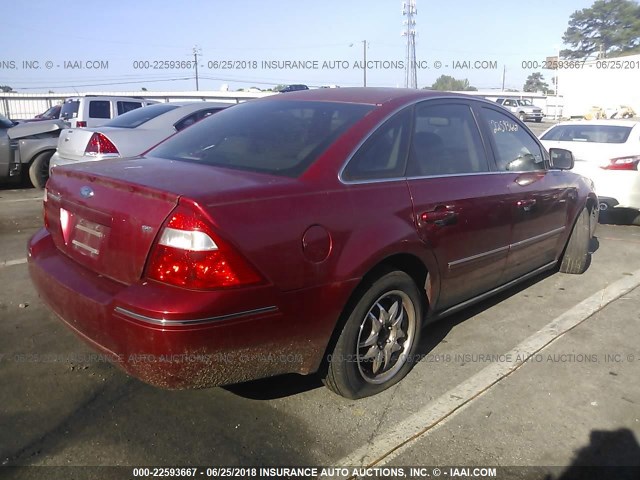 1FAFP24196G146441 - 2006 FORD FIVE HUNDRED SEL RED photo 4