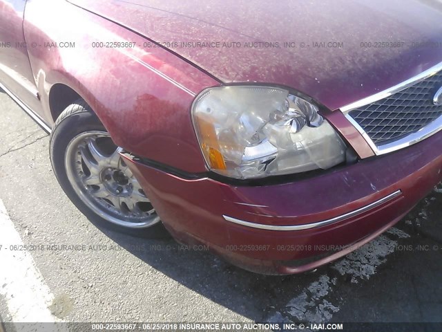 1FAFP24196G146441 - 2006 FORD FIVE HUNDRED SEL RED photo 6