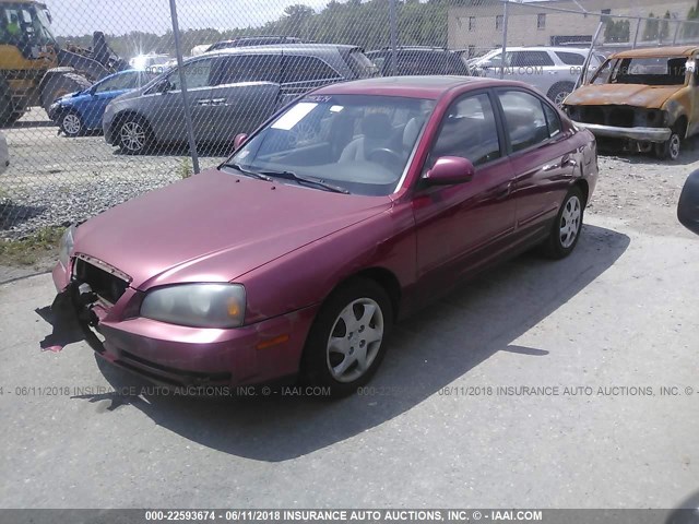 KMHDN46D56U223913 - 2006 HYUNDAI ELANTRA GLS/GT/LIMITED RED photo 2