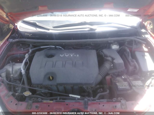 2T1KU40E29C033780 - 2009 TOYOTA COROLLA MATRIX  RED photo 10