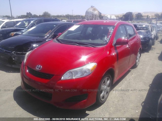 2T1KU40E29C033780 - 2009 TOYOTA COROLLA MATRIX  RED photo 2
