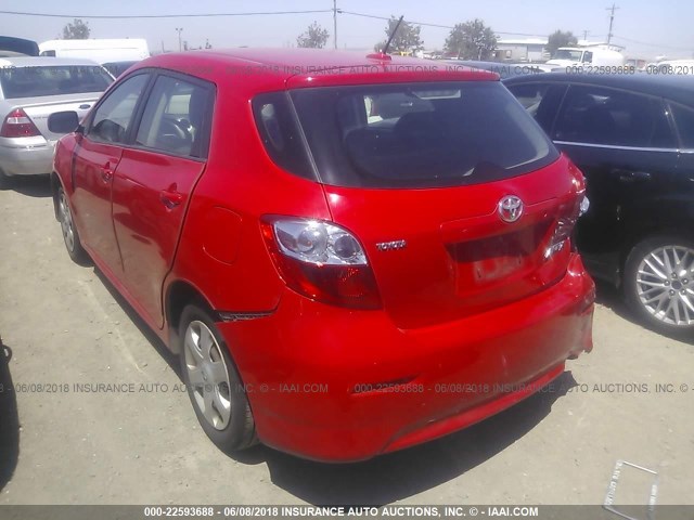 2T1KU40E29C033780 - 2009 TOYOTA COROLLA MATRIX  RED photo 3