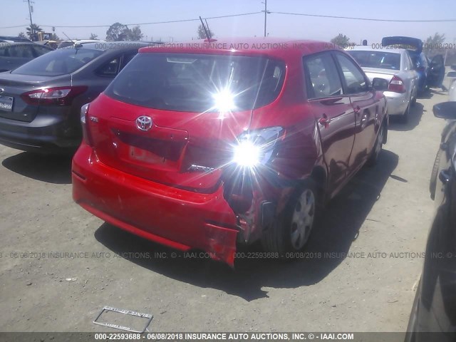 2T1KU40E29C033780 - 2009 TOYOTA COROLLA MATRIX  RED photo 4