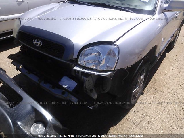 KM8SC13D44U640825 - 2004 HYUNDAI SANTA FE GLS/LX SILVER photo 6