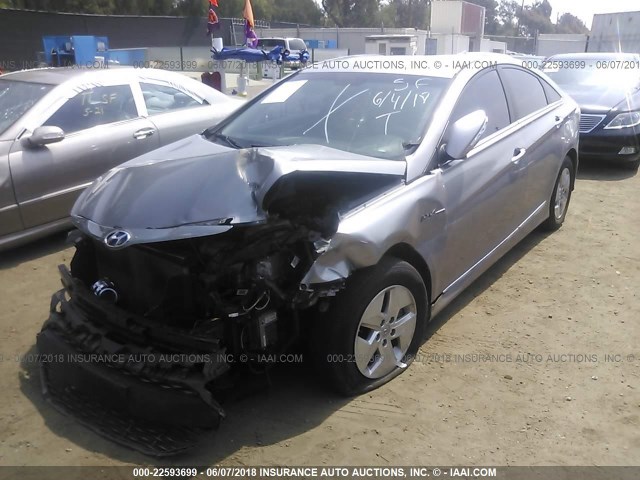 KMHEC4A42BA003710 - 2011 HYUNDAI SONATA HYBRID GRAY photo 2