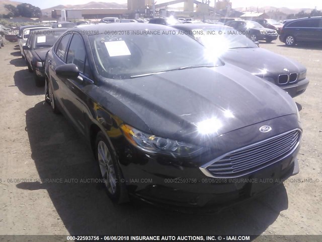 3FA6P0LU3HR114158 - 2017 FORD FUSION SE HYBRID BLACK photo 1