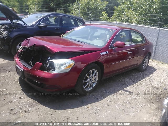 1G4HD57238U164953 - 2008 BUICK LUCERNE CXL RED photo 2