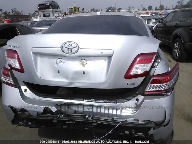 4T4BF3EK4BR197464 - 2011 TOYOTA CAMRY SE/LE/XLE SILVER photo 6