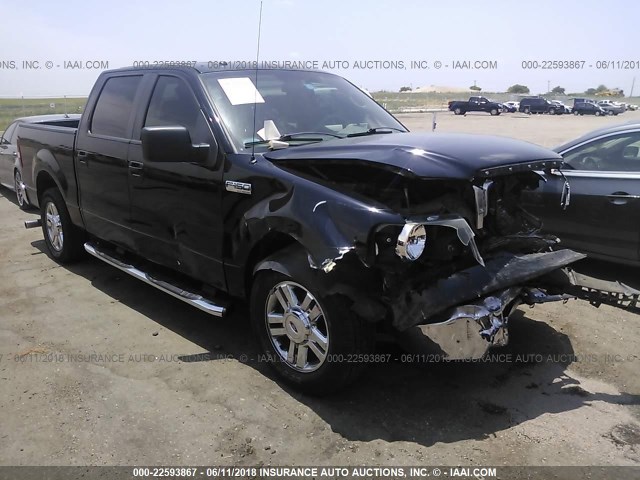 1FTRW12W18FB82443 - 2008 FORD F150 SUPERCREW BLACK photo 1