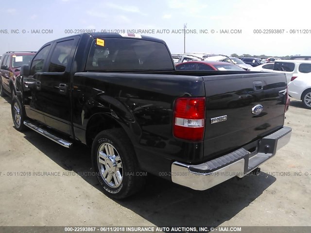 1FTRW12W18FB82443 - 2008 FORD F150 SUPERCREW BLACK photo 3