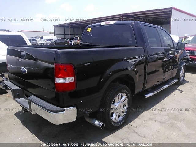 1FTRW12W18FB82443 - 2008 FORD F150 SUPERCREW BLACK photo 4