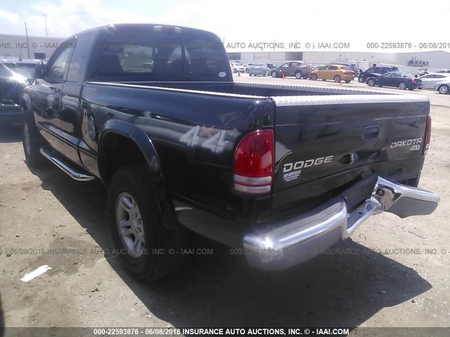 1D7HG42NX4S505722 - 2004 DODGE DAKOTA SLT BLACK photo 3