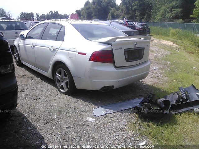 19UUA66276A068522 - 2006 ACURA 3.2TL WHITE photo 3