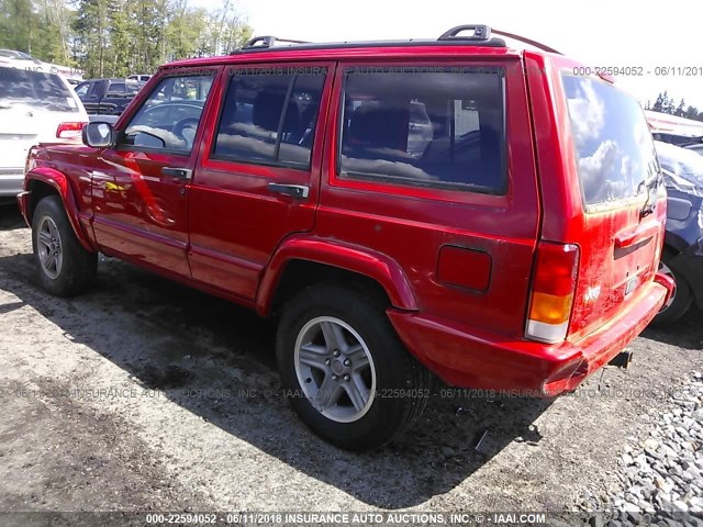 1J4FT58S0YL222367 - 2000 JEEP CHEROKEE CLASSIC RED photo 3