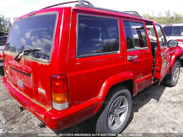 1J4FT58S0YL222367 - 2000 JEEP CHEROKEE CLASSIC RED photo 4