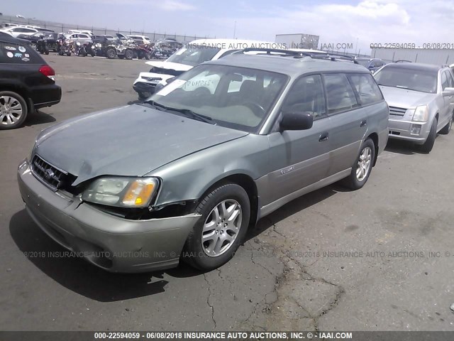 4S3BH675747646347 - 2004 SUBARU LEGACY OUTBACK AWP GREEN photo 2