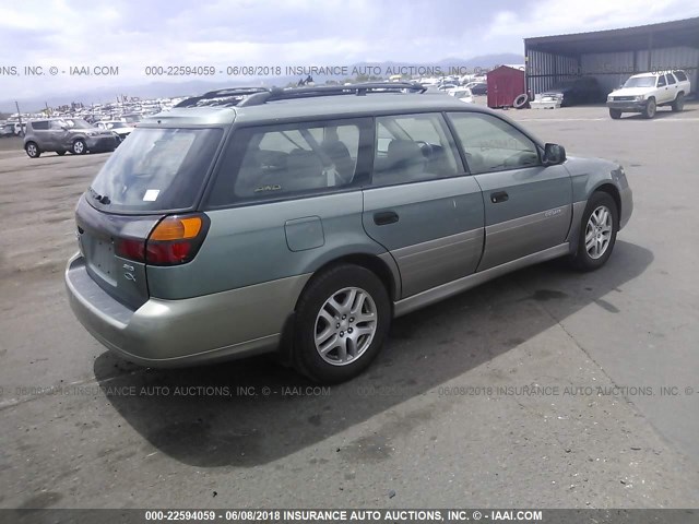 4S3BH675747646347 - 2004 SUBARU LEGACY OUTBACK AWP GREEN photo 4