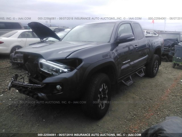 5TFSZ5AN7HX094760 - 2017 TOYOTA TACOMA ACCESS CAB/SR5/TRD SPT/OR GRAY photo 2