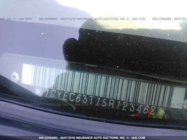 1GYEC63T15R123468 - 2005 CADILLAC ESCALADE LUXURY შავი ფოტო 9