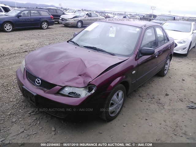 JM1BJ225730126838 - 2003 MAZDA PROTEGE DX/LX/ES BURGUNDY photo 2