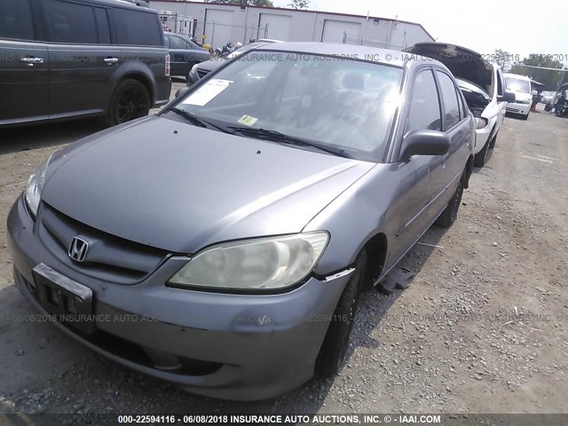 2HGES16385H558402 - 2005 HONDA CIVIC DX VP GRAY photo 6
