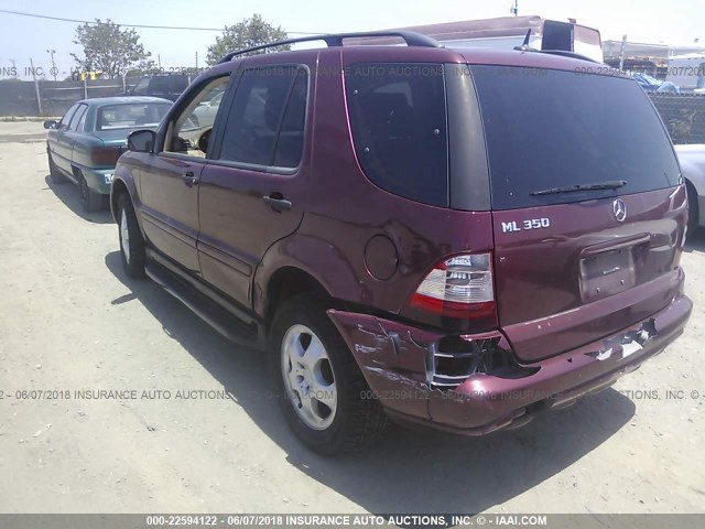 4JGAB57E73A450915 - 2003 MERCEDES-BENZ ML 350 RED photo 3