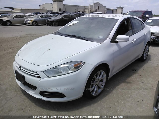 1C3CDFBA7DD256715 - 2013 DODGE DART SXT WHITE photo 2