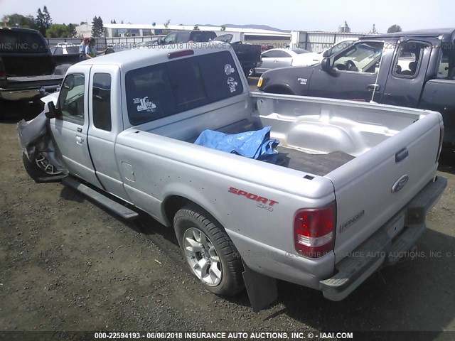 1FTLR4FE3BPA86265 - 2011 FORD RANGER SUPER CAB SILVER photo 3