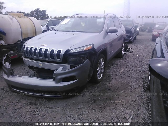 1C4PJLDB6GW336056 - 2016 JEEP CHEROKEE LIMITED GRAY photo 2