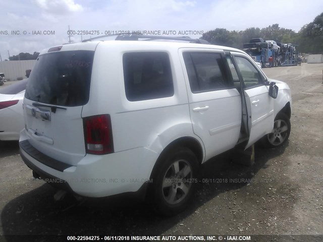 5FNYF3H40AB012856 - 2010 HONDA PILOT EX WHITE photo 4