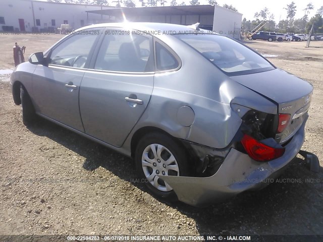 KMHDU4ADXAU112504 - 2010 HYUNDAI ELANTRA BLUE/GLS/SE GRAY photo 3