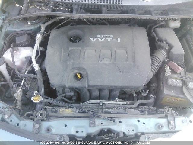 JTDBL40E299088755 - 2009 TOYOTA COROLLA LE/XLE GREEN photo 10