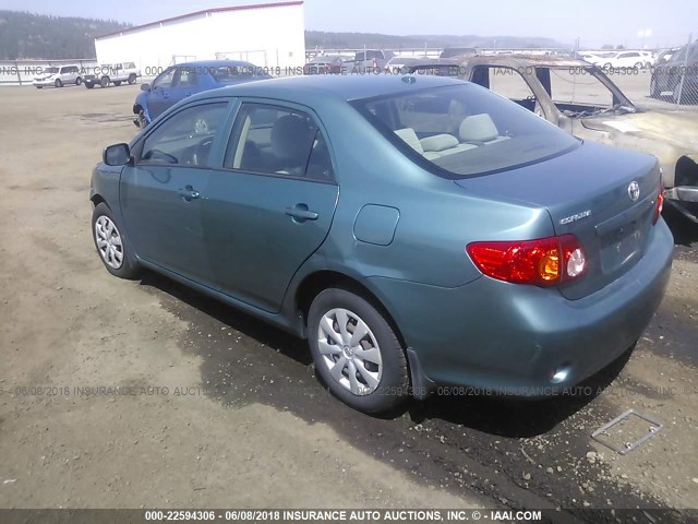 JTDBL40E299088755 - 2009 TOYOTA COROLLA LE/XLE GREEN photo 3
