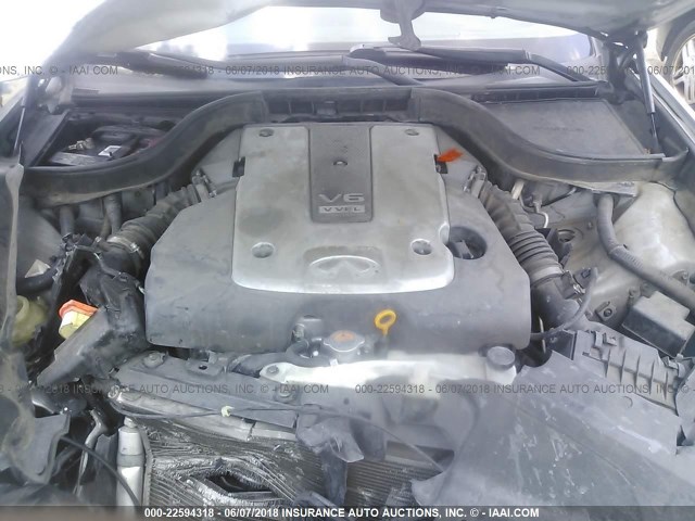 JN1CV6AP3AM201028 - 2010 INFINITI G37 SPORT 银色 照片 10