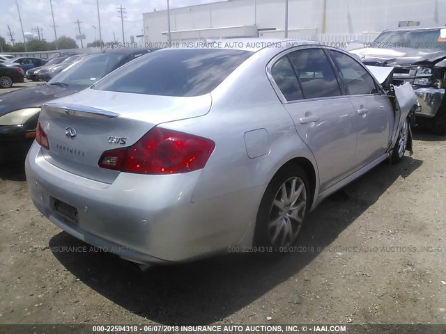 JN1CV6AP3AM201028 - 2010 INFINITI G37 SPORT 银色 照片 4