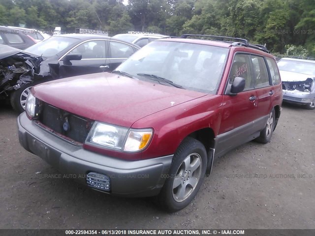 JF1SF6556WG768621 - 1998 SUBARU FORESTER S RED photo 2