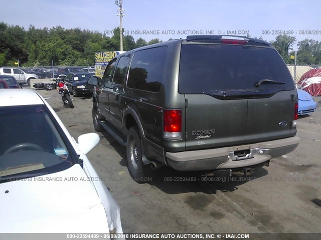 1FMNU43S7YEC52403 - 2000 FORD EXCURSION LIMITED GREEN photo 3