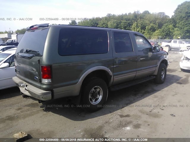 1FMNU43S7YEC52403 - 2000 FORD EXCURSION LIMITED GREEN photo 4